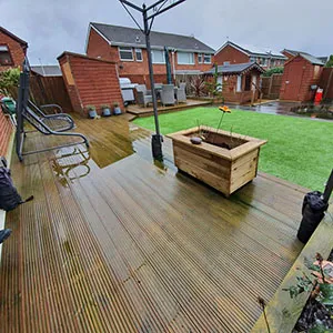 decking next to garden